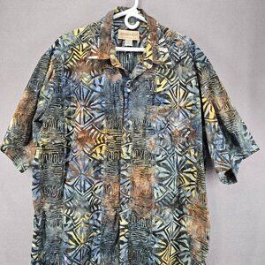Johari West Natural Leisure Wear Short Sleeve Button Up, Men's, 2XL, Hawaiian